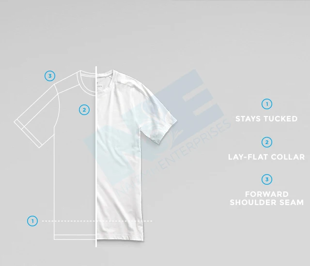 
Men Undershirt Cotton Crew Neck tagless Stay-Tucked Comfort Soft Breathable Lay-Flat Collar 