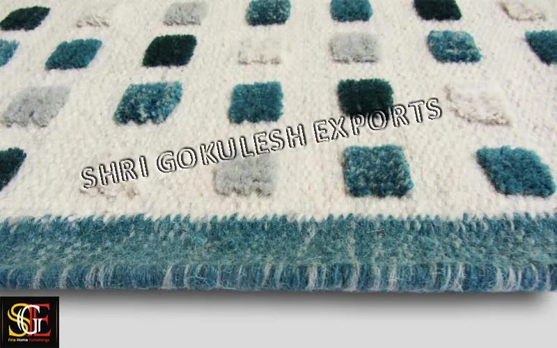 Wholesale Nordic Modern Design Rectangular Shape 100% Wool Shaggy Living Room Carpets