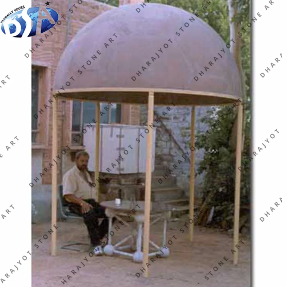 brown sandstone unique carved simple gazebo