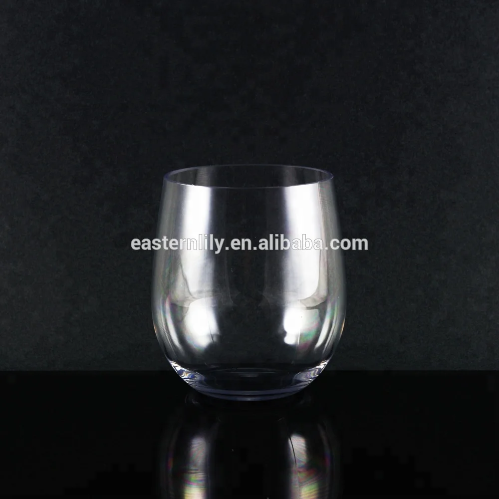 BPA free Tritan Acrylic Plastic stemless champagne glass