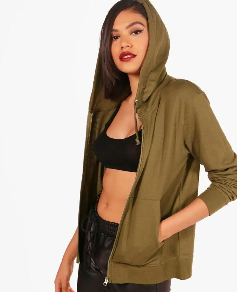 2024 New Stylish cheap customized zipper hoodies, Autumn New Fashion Women Zip up Custom Breathable Cotton Hoodie