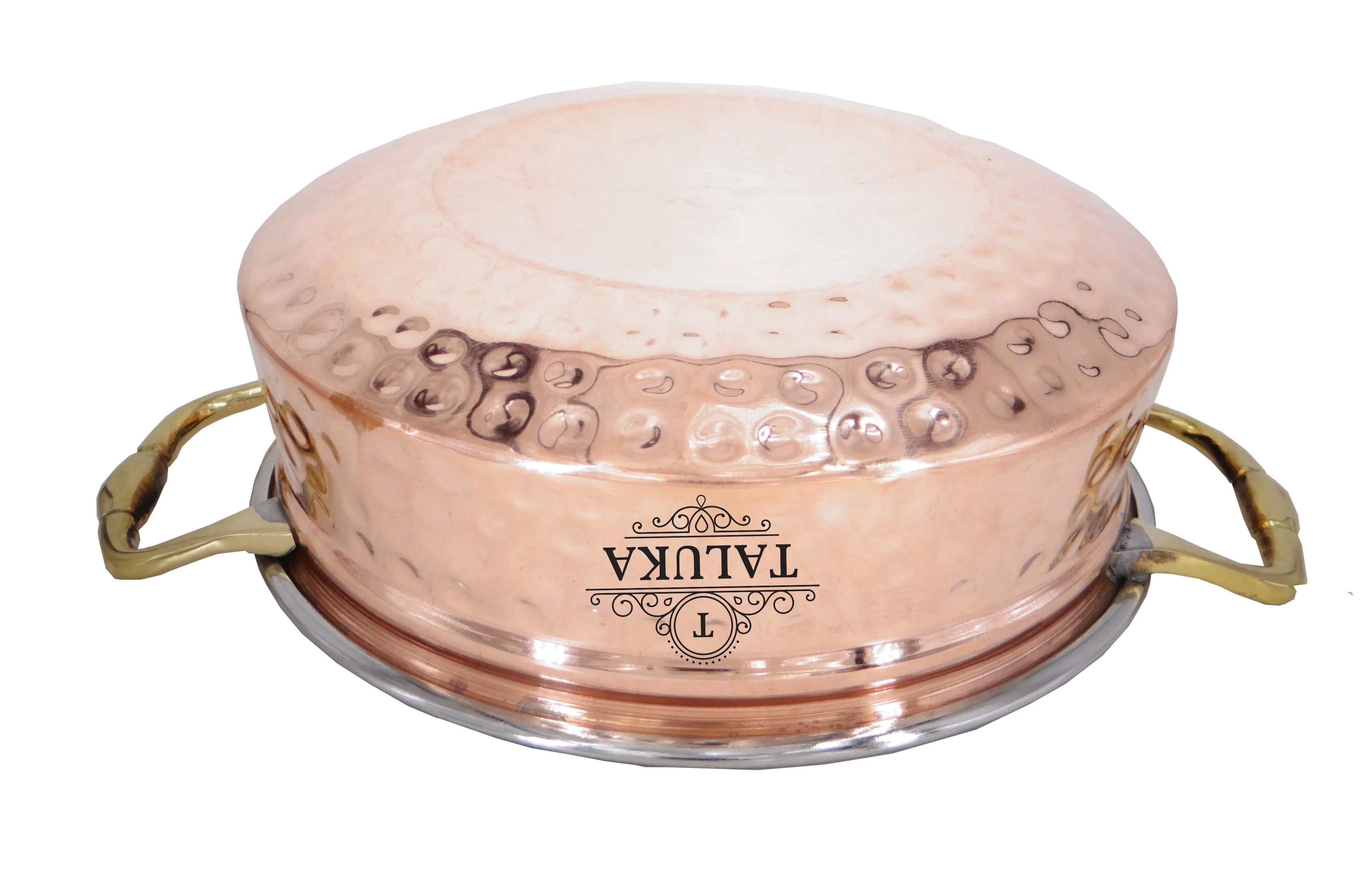 Handmade Hammered 4 Piece Serving Bowl Stainless Steel Copper Handi