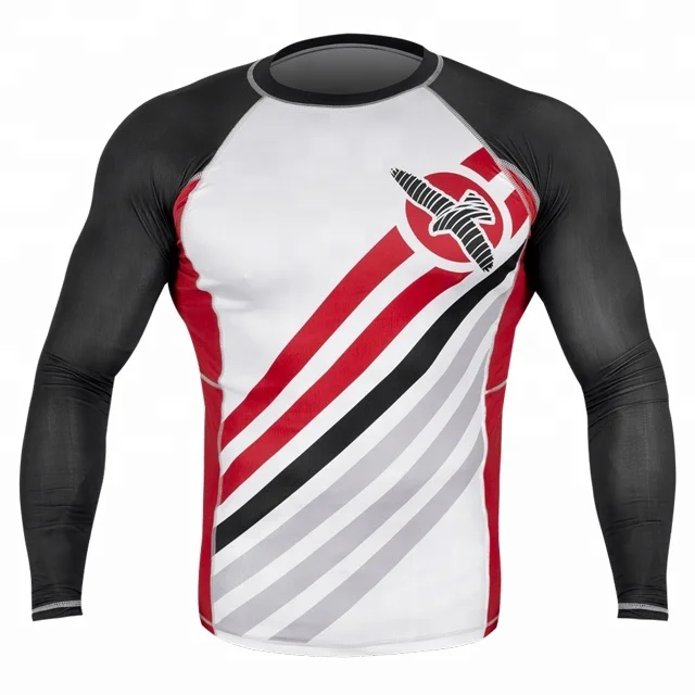 High Quality Wholesale Custom Sublimation Spandex Compression Full sleeve rash guard Top Quality Cheap Price