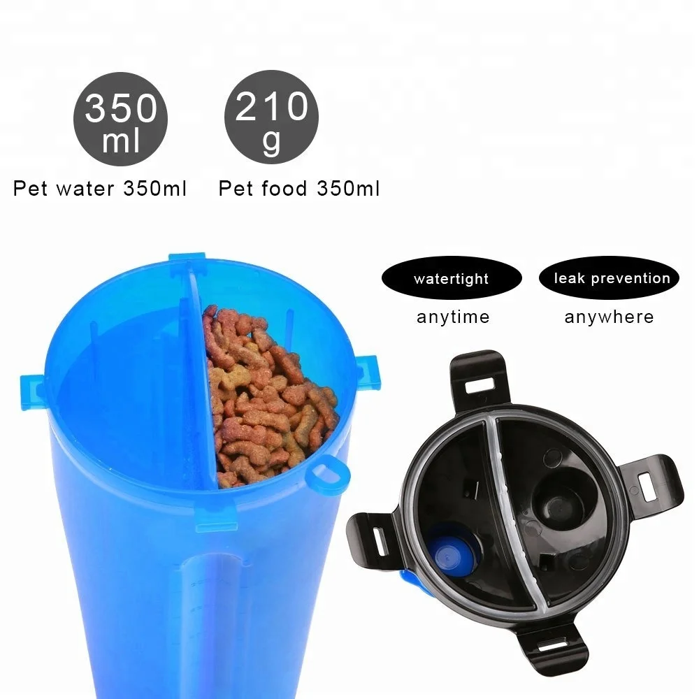 2 in 1 Pet Dog Products Drinking Water Plastic  Dog Water Bottle