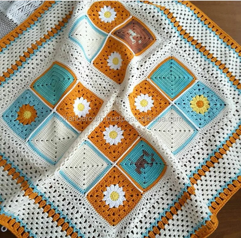 
Crochet Handmade Baby Blanket with matching Cap and Socks 