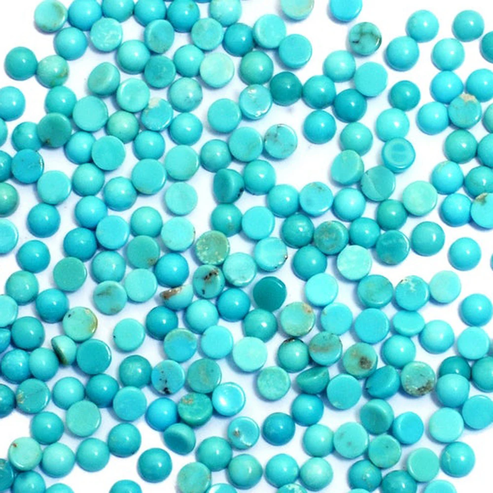 
lowest price natural arizona turquoise round 3x3 mm cab stunning loose gemstone for making jewelry 
