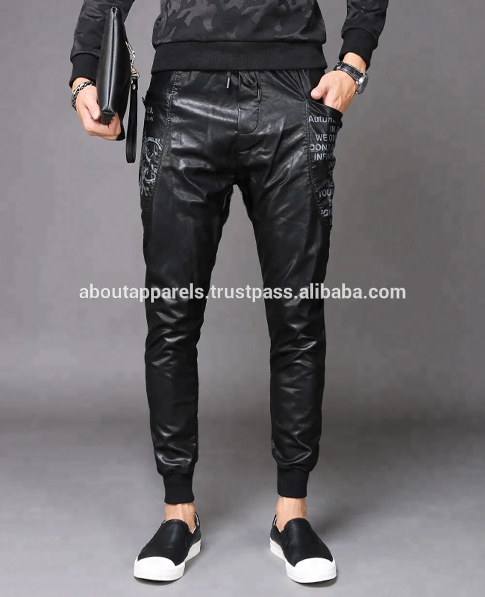 100% Genuine Top quality Buffalo Leather Pants For Men genuine sheepskin motorbike Leather Pants