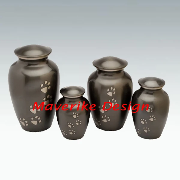 Metal Paw Print Blue Memorial Pet Cremation Urns set Ashes Paws Engraved Pet Caskets & Dog Keepsake Urns Ashes