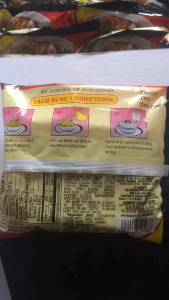 [THQ VIETNAM ] Instant noodle with Chicken lemon leaf 75gr*30packs