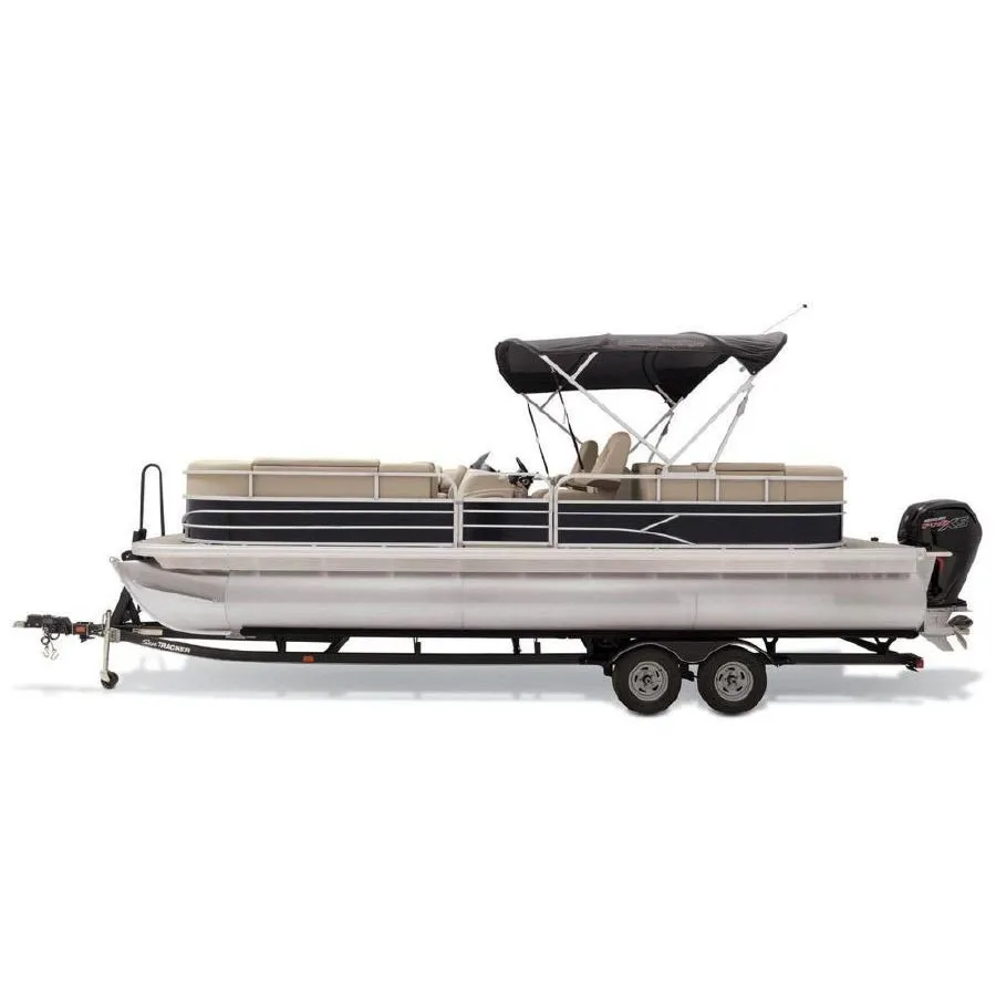 
5.2m 17ft Rear Fishing Pontoon Motor Boat With Black Cover 