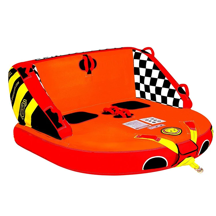 Oem custom for 3 4 Person Comfortable Backrest Water Sport Fying Boat Ski Inflatable Towable Tube