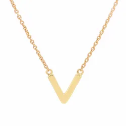 Silver Jewelry Letter V Pendant Necklace for Women Gift Gold Plated Jewelry Necklace 925 Silver Initial Necklace Valentine Gift