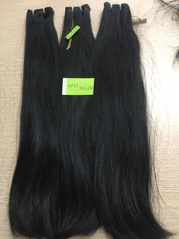 Straight natural color with high quality, double drawn whole sale price human hair extension