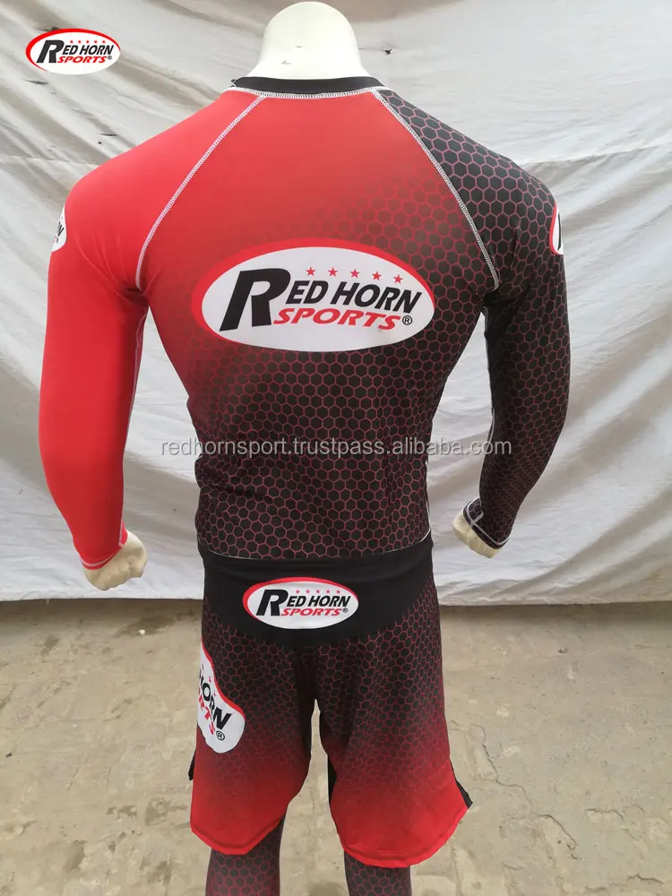 MMA Customize Team dry fit rash guard printed blank mma rash guard, bjj rash guard