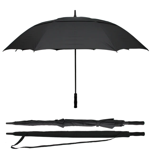 68 Inch Automatic Open Extra Large Golf Umbrella Double Canopy Vented Windproof Waterproof