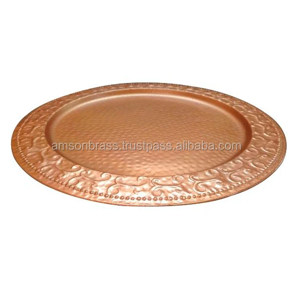 Gold Plated Designer Charger Plates For Wedding Table Dishes Plates Round Shape Plates for Dinning Decoration