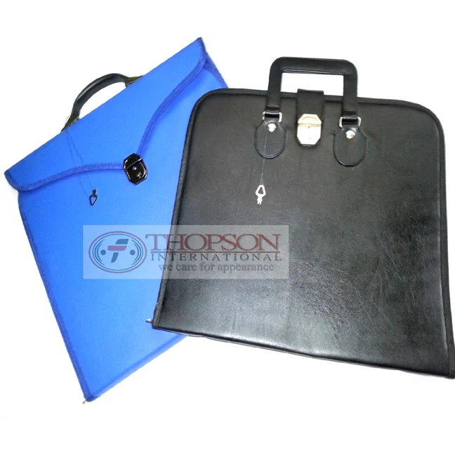 Masonic Regalia Case Handmade Leather and Fabric Apron Case with Intricate Cross-Stitch Embroidered Detail for Freemason Use