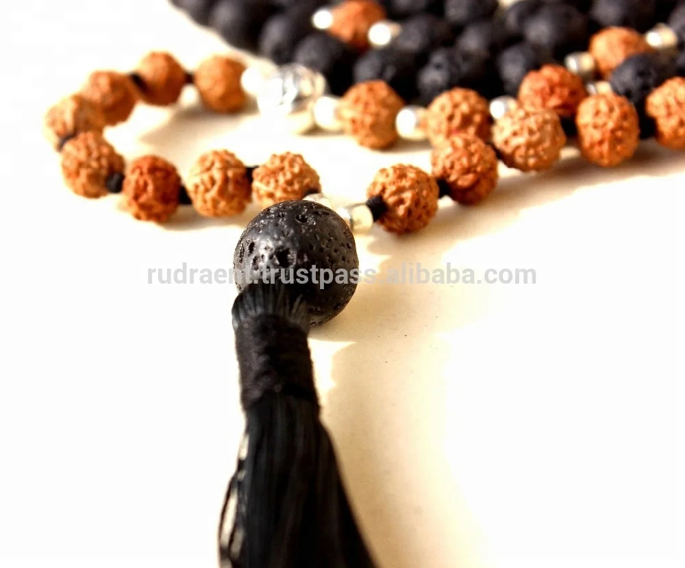 Trending 2024 Wholesale Pricing Prayer Beads Rosary Rudraksha Lava 108 beads Chakra Energy Yoga Mala Necklace