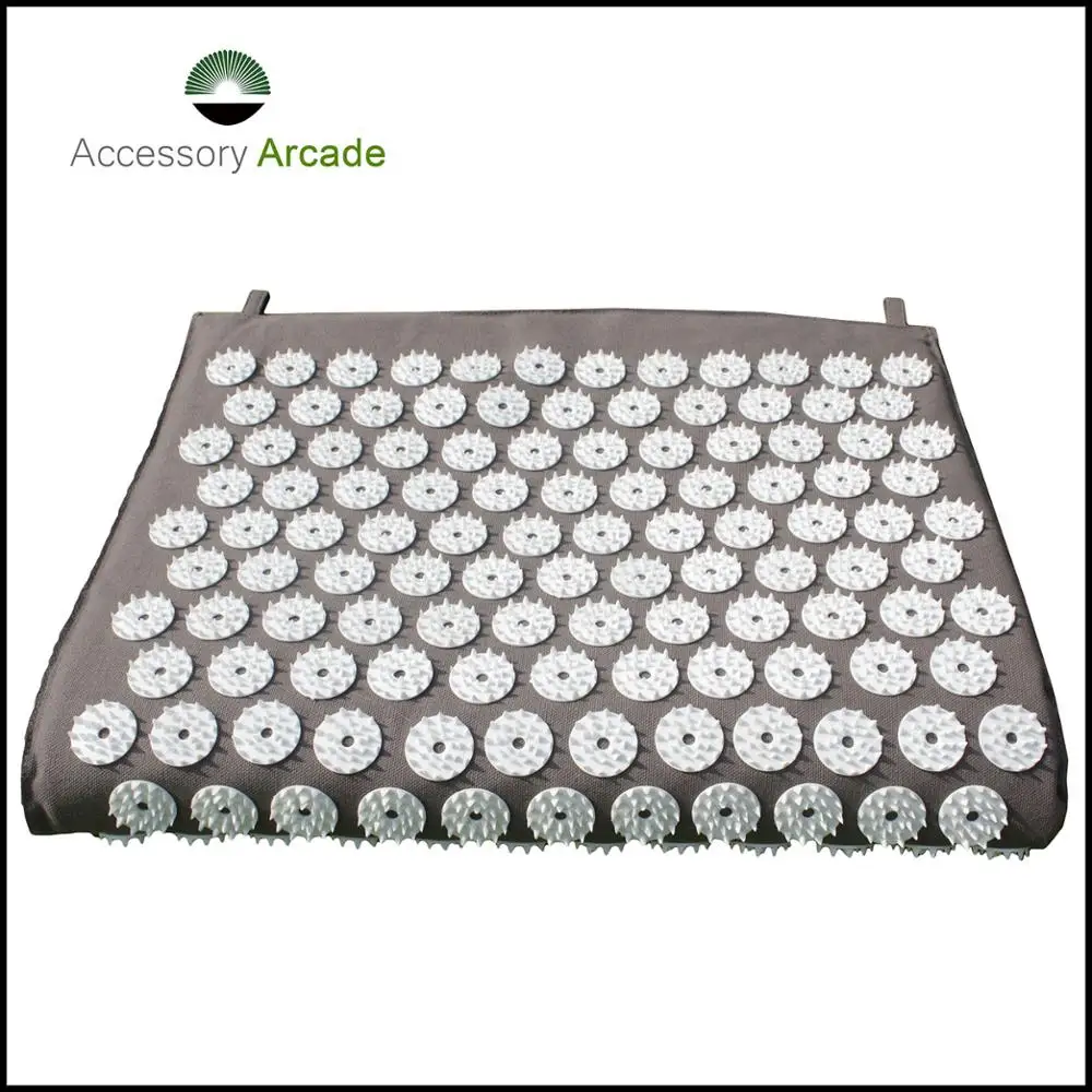 
Acupressure massage mat with pyramid shaped Nailed Buttons fused without glue on Special machines 