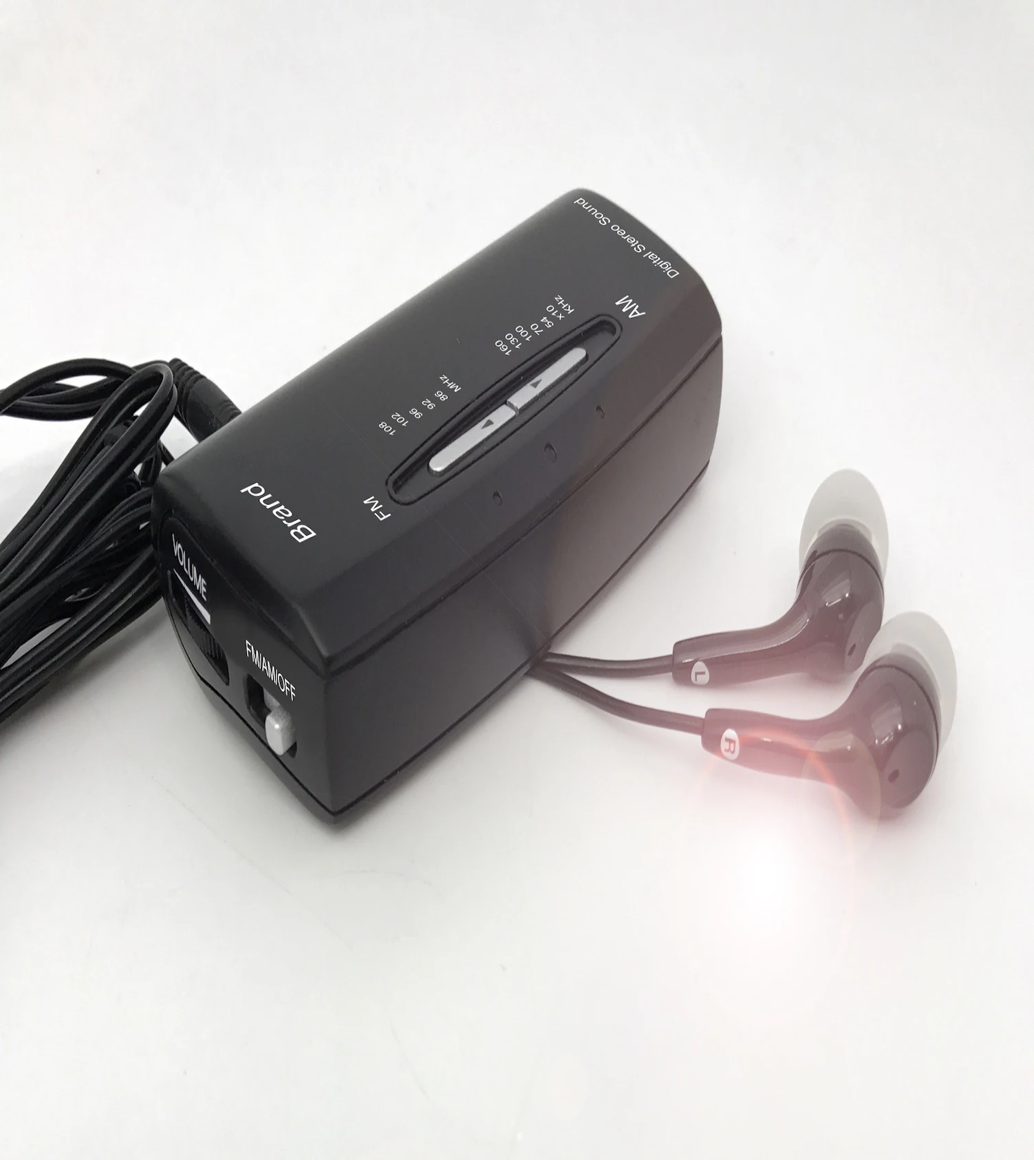 CT-22 Ultra Slim Pocket AM FM Portable Digital Radio with earphone built-in speaker antenna manufacturer low price