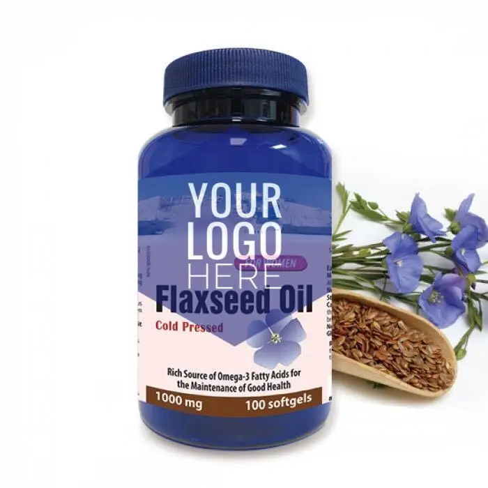 
CANADA GMP MANUFACTURER 1000MG VEGAN OMEGA 3 FLAXSEED OIL CAPSULES 