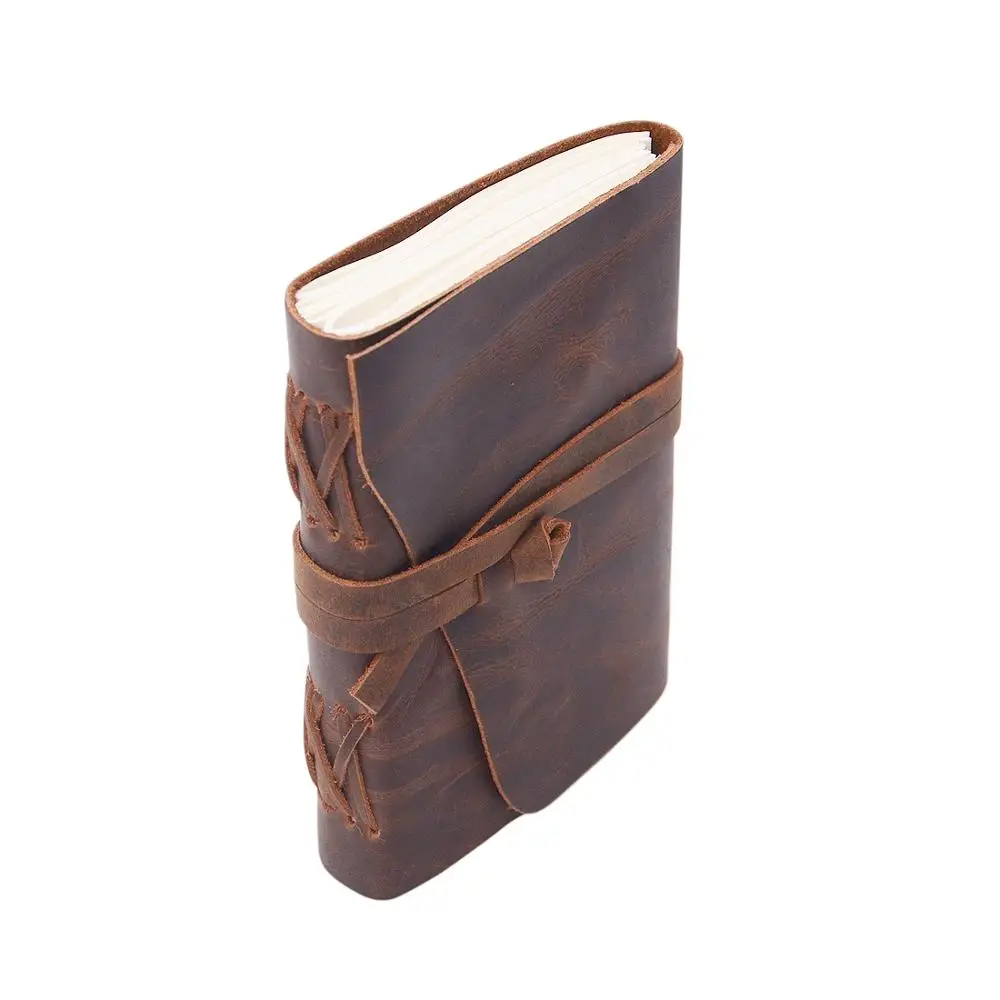 Handmade A5/A4/A6 Genuine Leather Journal Diary Sketchbook Notebook with Pencil Paintable Cotton Paper Gift for Him or Her