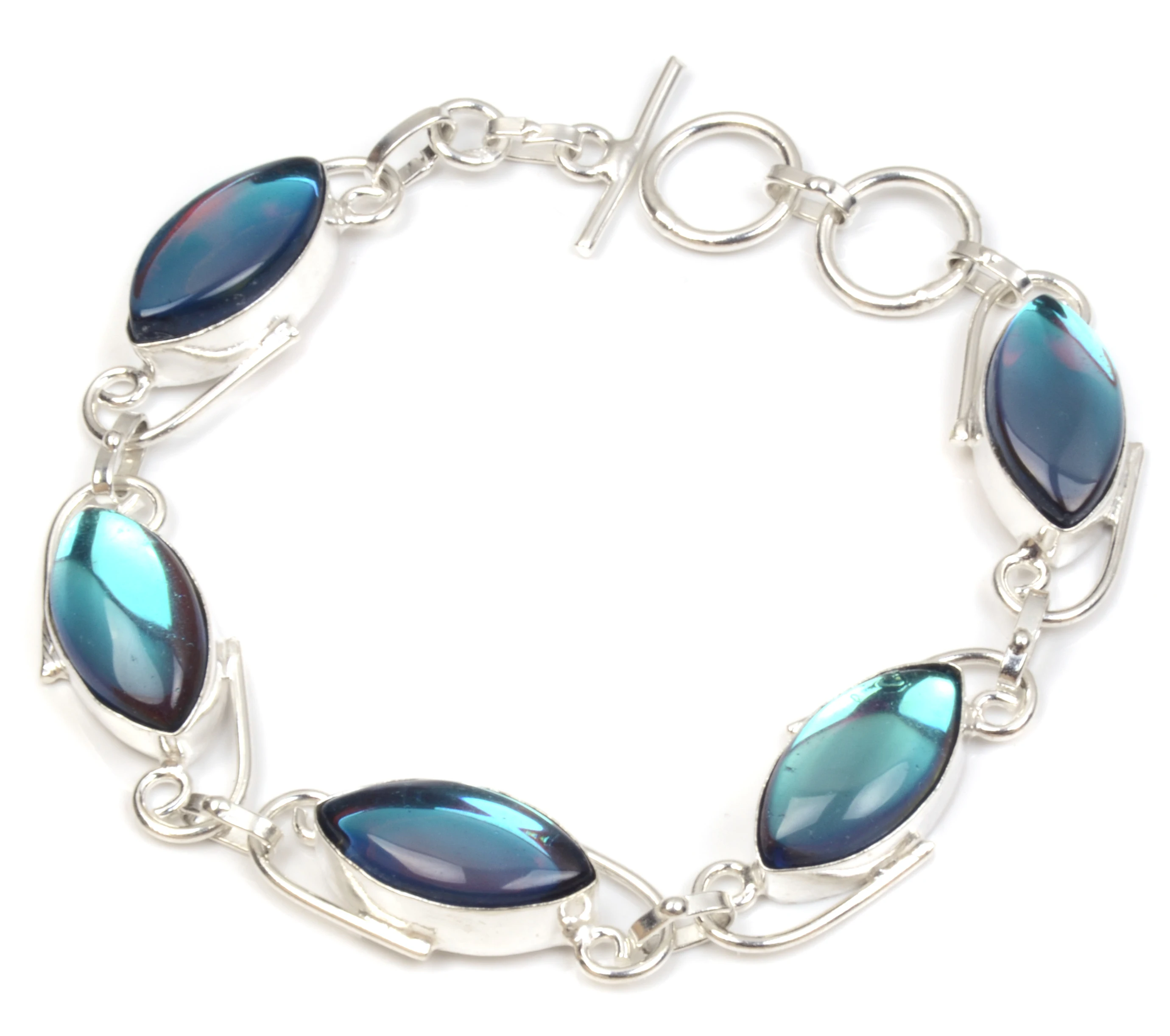 
blue topaz quartz silver plated fashion bracelet jewelry 