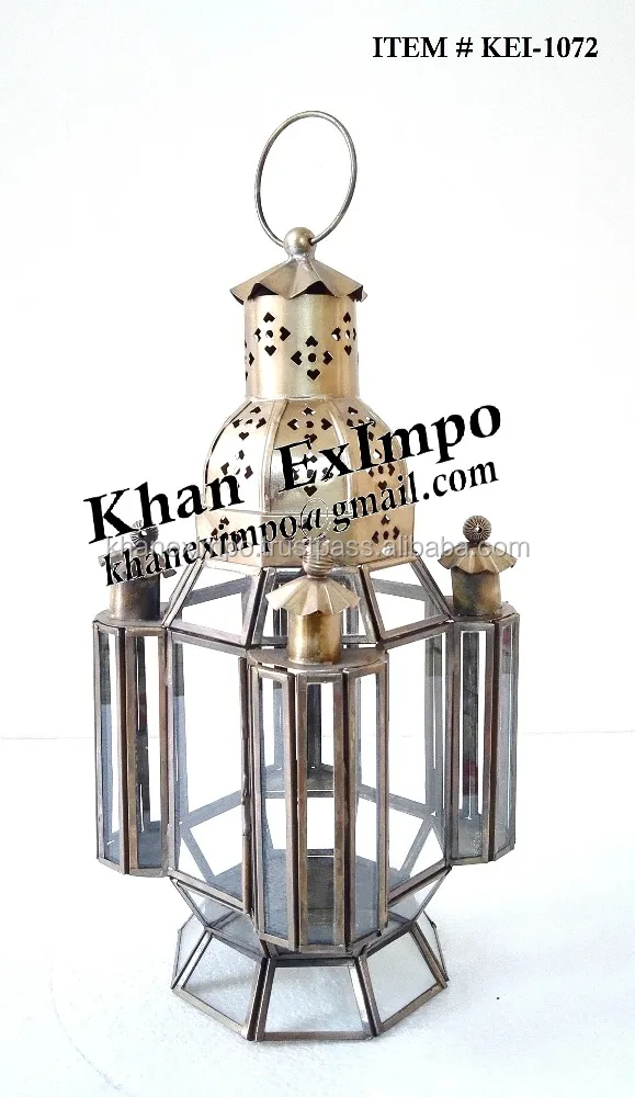 Metal Moroccan Table Candle Lantern Home Garden Wedding Decorative Table Lamp Brass Vintage