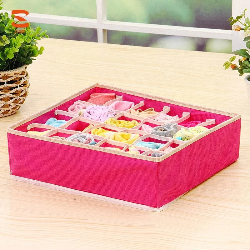 4 PCS Home Containers non-woven fabrics Underwear Organizer Storage Boxes Ties Bra Socks Closet Divider