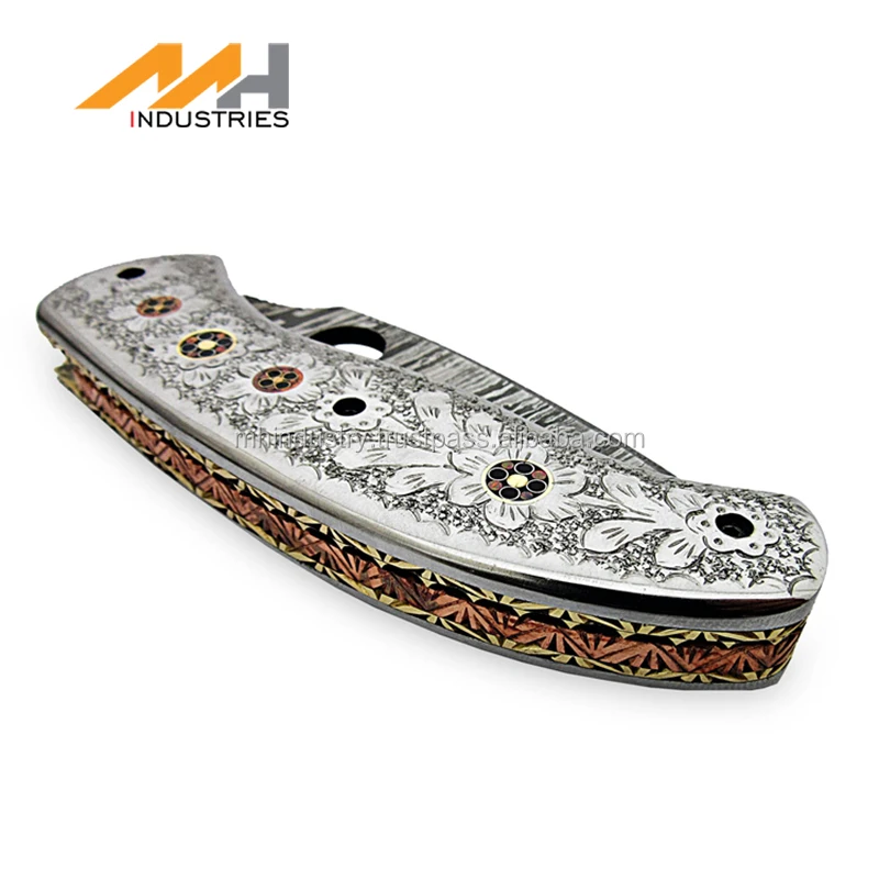 Pakistani Handmade Knife Damascus Steel Collectable with Fancy Leather Sheath Hunting Knife Stainless Steel Full Engraved 4.0mm