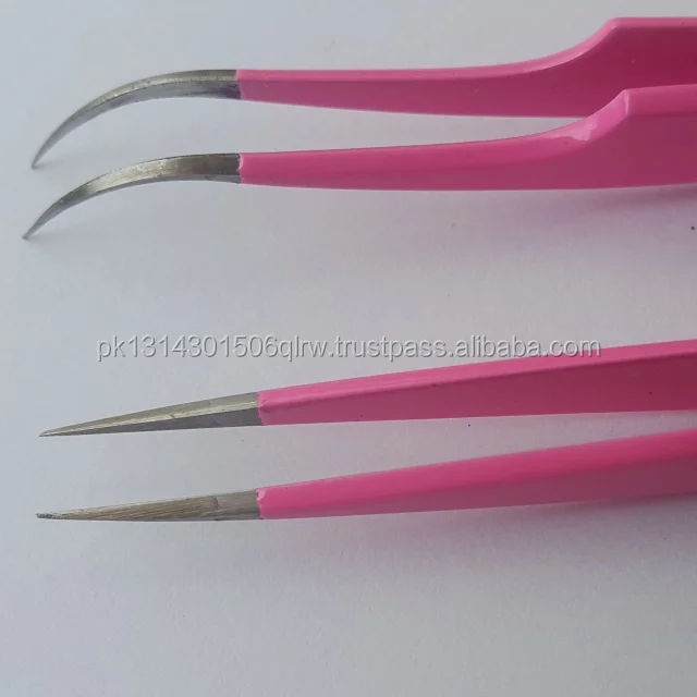 Straight Vetus Curved Fine Point Pair Tweezers For Eyelash Extension