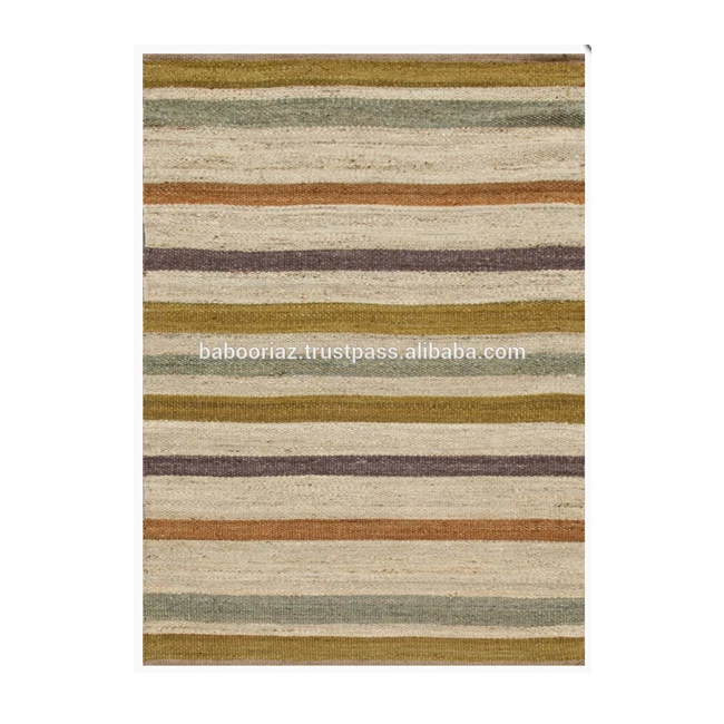 2019 New Arrival Best Quality Striped Colorful Hemp/Jute Rug for Living Room