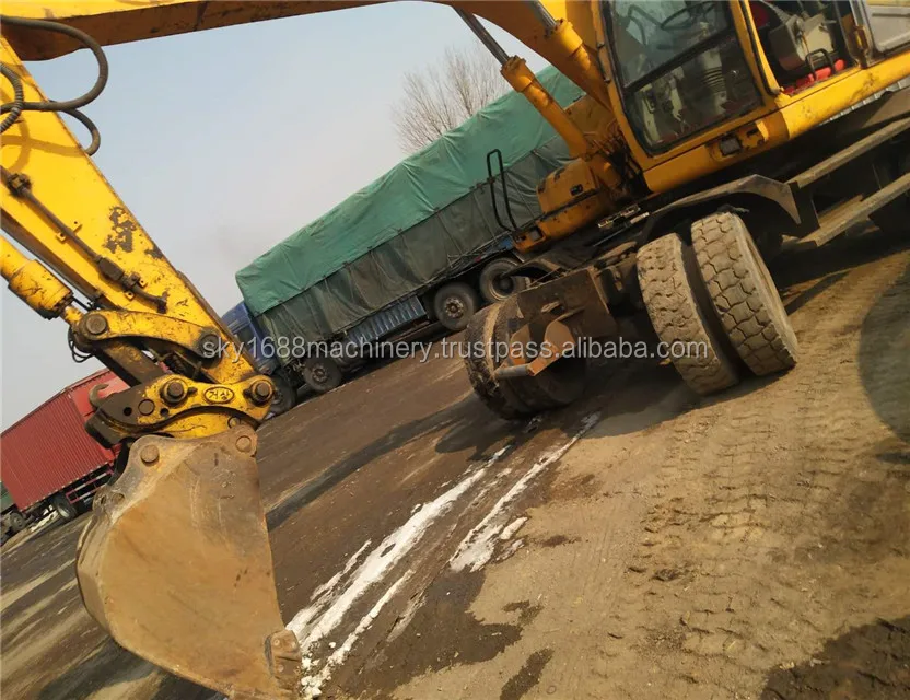 Used Hyundai R150W-7 wheel excavator/hyundai 130W 140W 150W 200W 210W sola excavator for sale