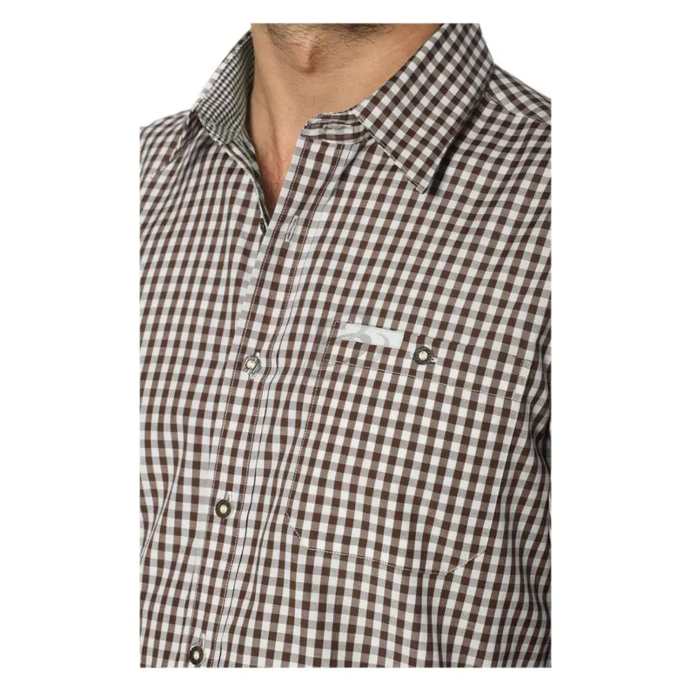 Traditional German Bavarian Oktoberfest Lederhosen Trachten Checked shirt (Oktoberfest traditional shirt long sleeve)