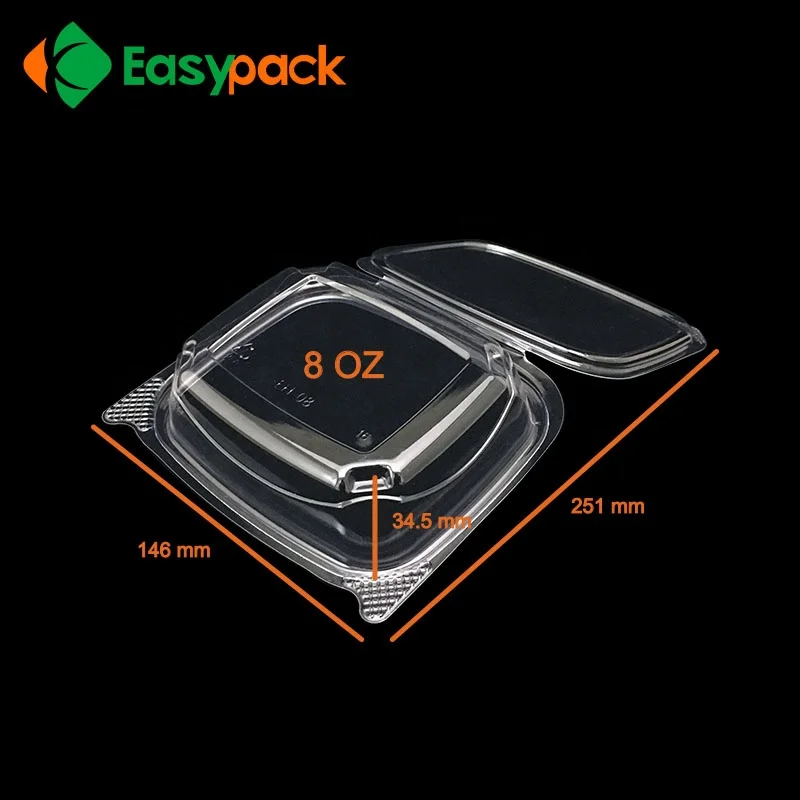 PET clear plastic disposable food container clamshell packaging salad box