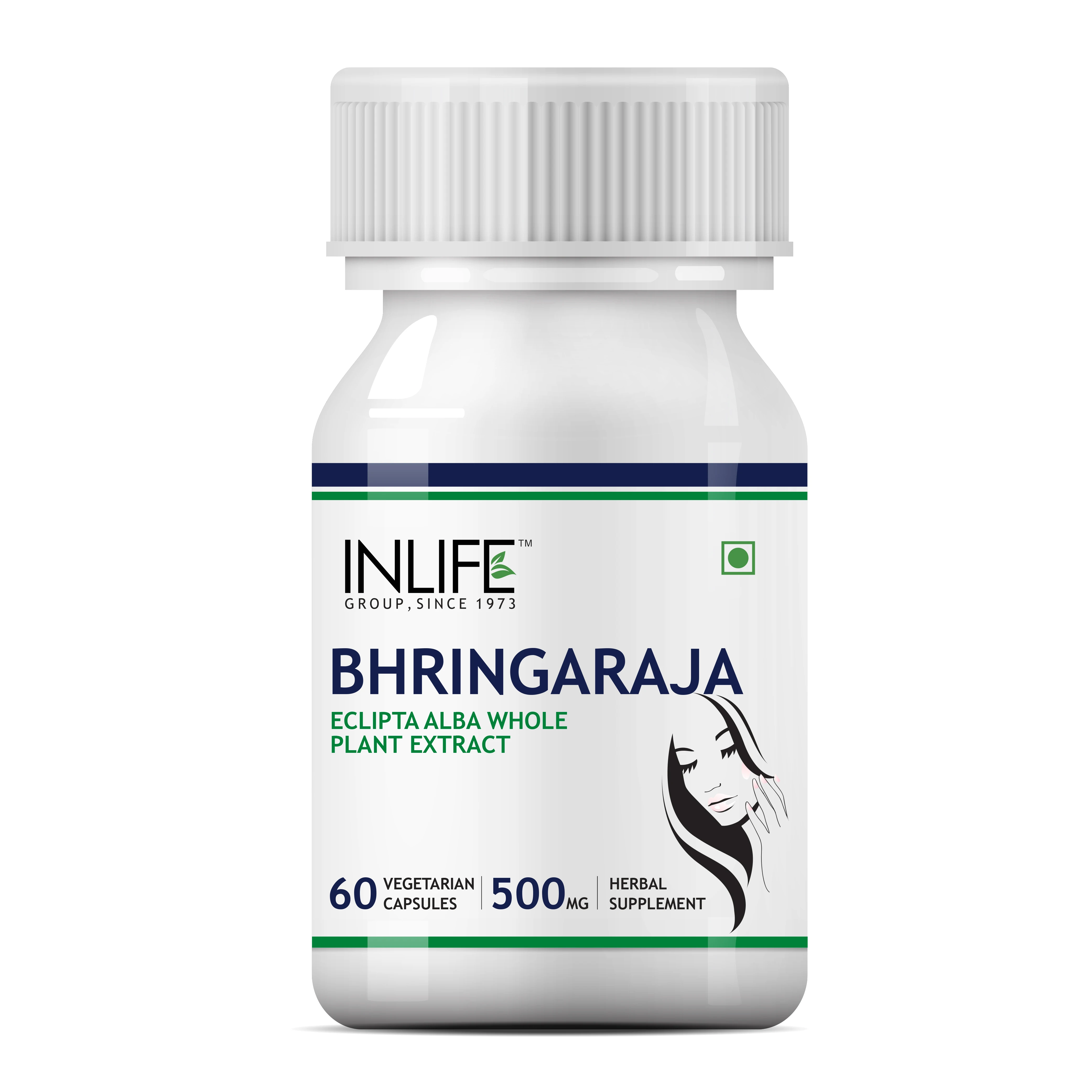 INLIFE Bhringraj Extract Eclipta prostrata Supplemen - 60 Vegetarian Capsules GMP Certified Facility
