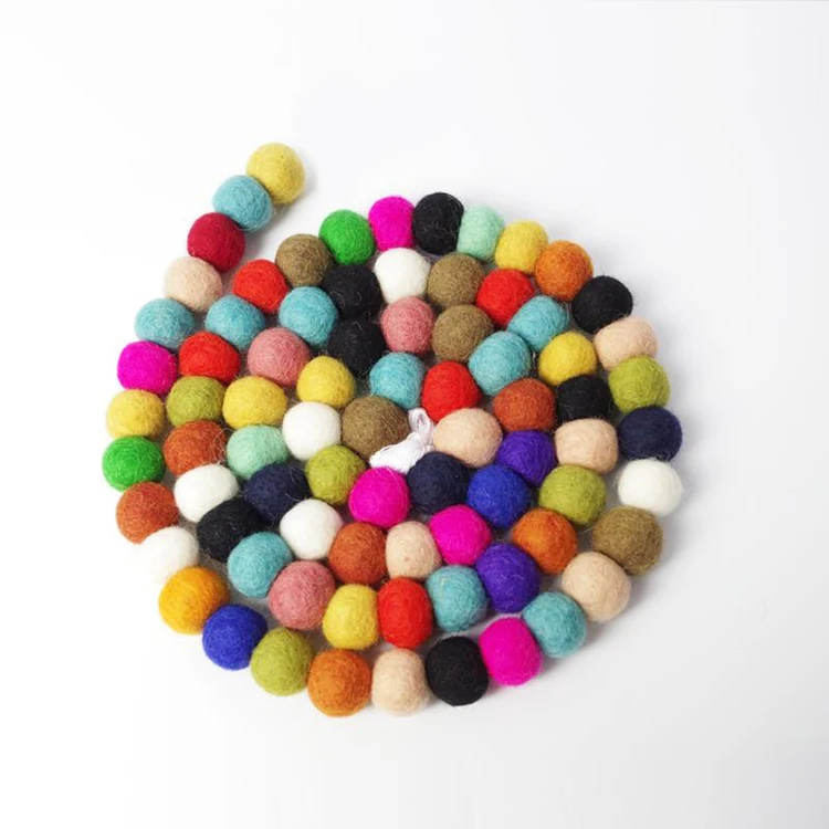 Custom Hang Christmas Tree Decoration Garland Wool Felted Ball