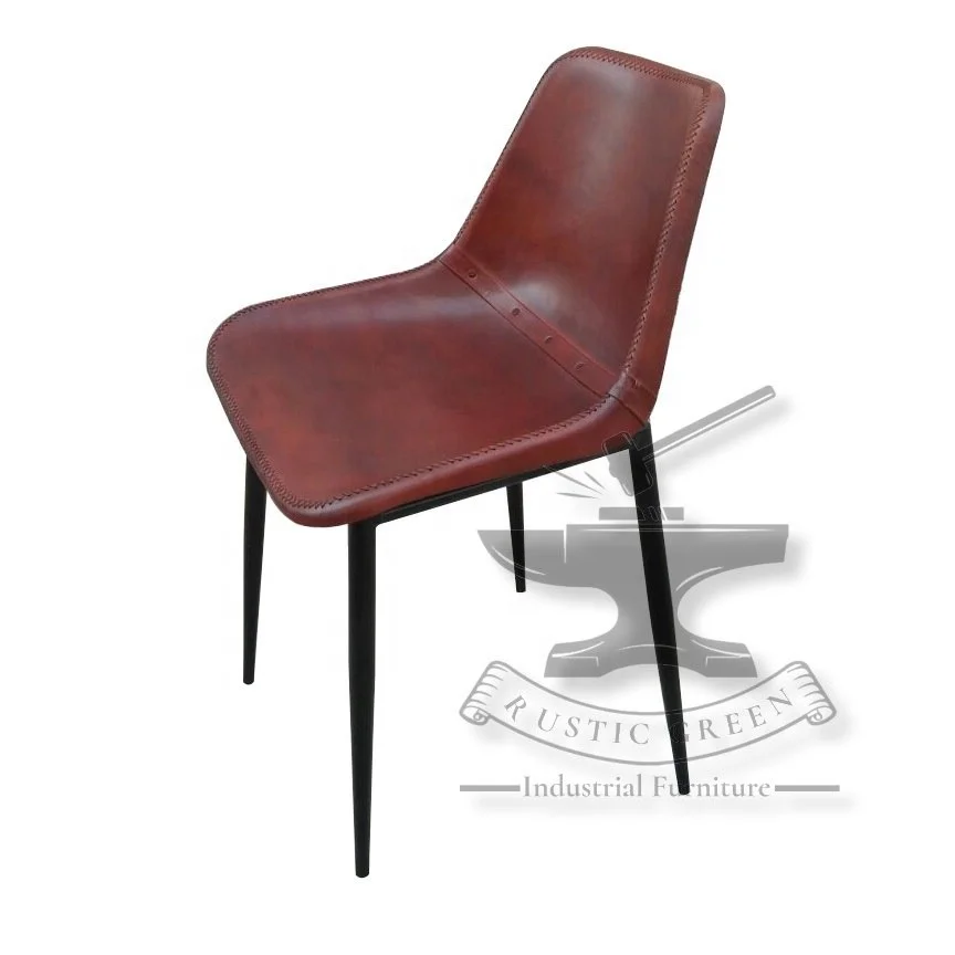 Промышленный винтажный кожаный Гирон Железный Ресторан кафе обеденный стул