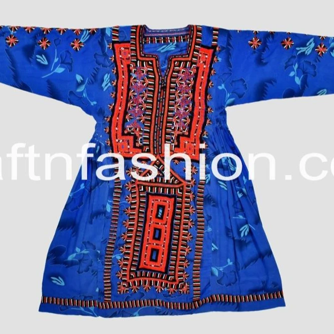 Vintage Handmade Kuchi Balochi Dress - Kuchi Banjara Bohemian Tunic Top - Embroidered Balochi Kuchi Ethnic Dress