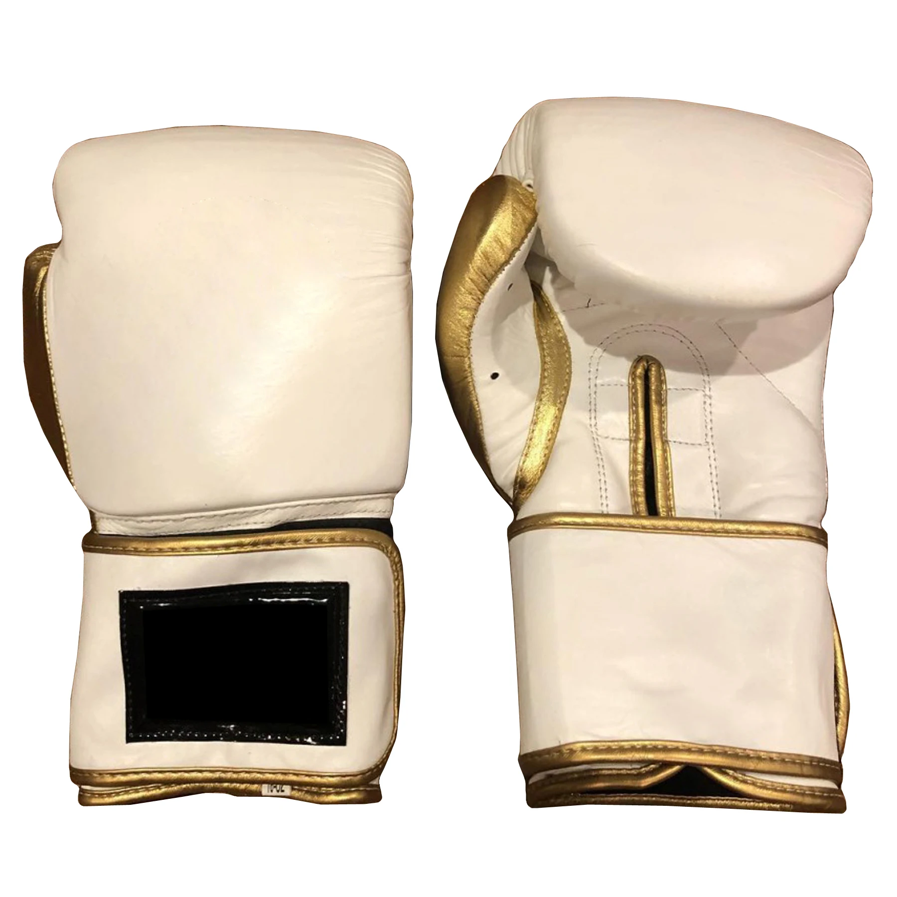 White Boxing Gloves With Gold Color Combination