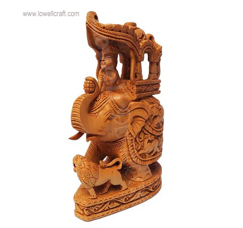 WOODEN AMBABARI ELEPHANT WITH HOWDAH