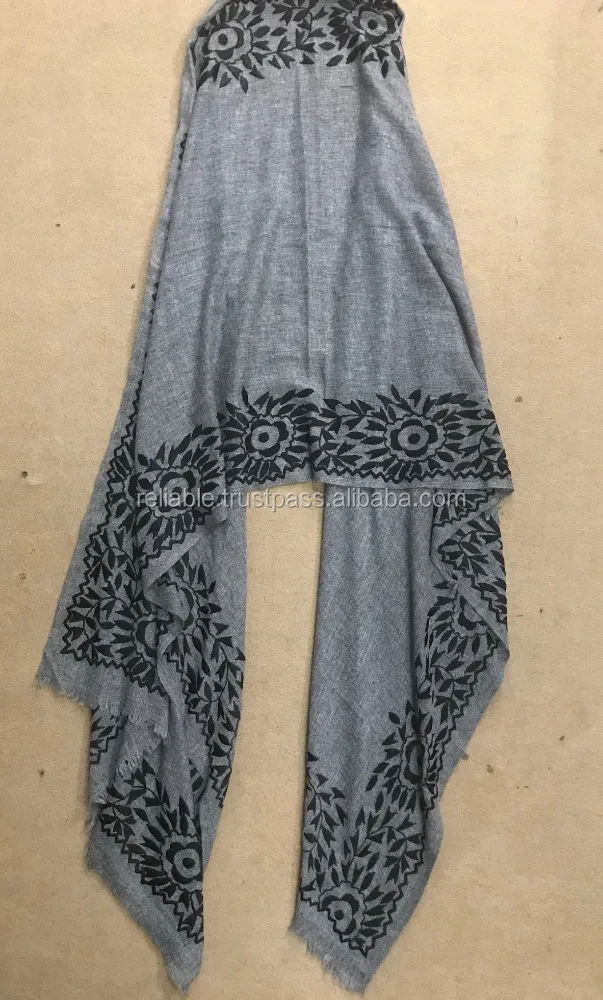 Stylish Cashmere Wool Stole Scarf Hand Embroidered Shawls Adults Winter Summer Printed Linen Cotton Chiffon Muslim Logo Gift