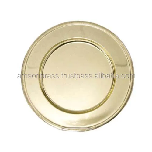 Gold Plated Designer Charger Plates For Wedding Table Dishes Plates Round Shape Plates for Dinning Decoration