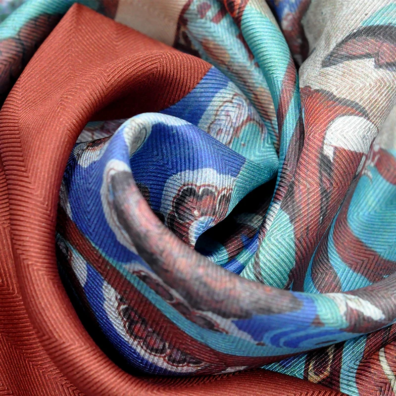 
Factory Wholesale Custom Digital Printed Natural Twill Silk Fabric 
