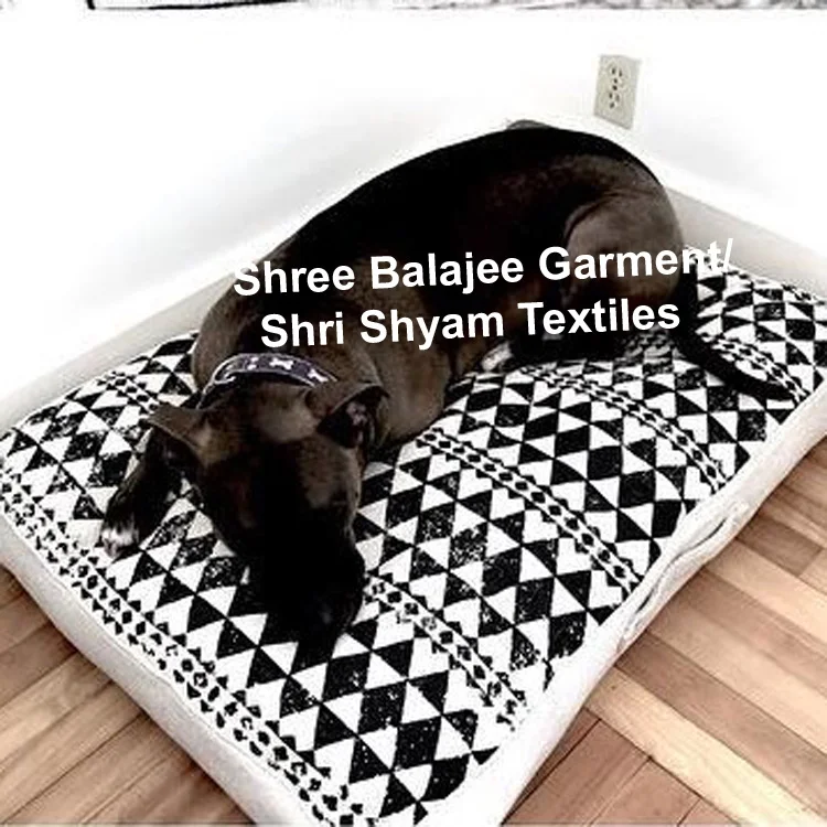 Puppy Round Dog Pet Bed Cotton Embroidery Square  Soft Filled Cushion pillow Pet Removable Bed-cover