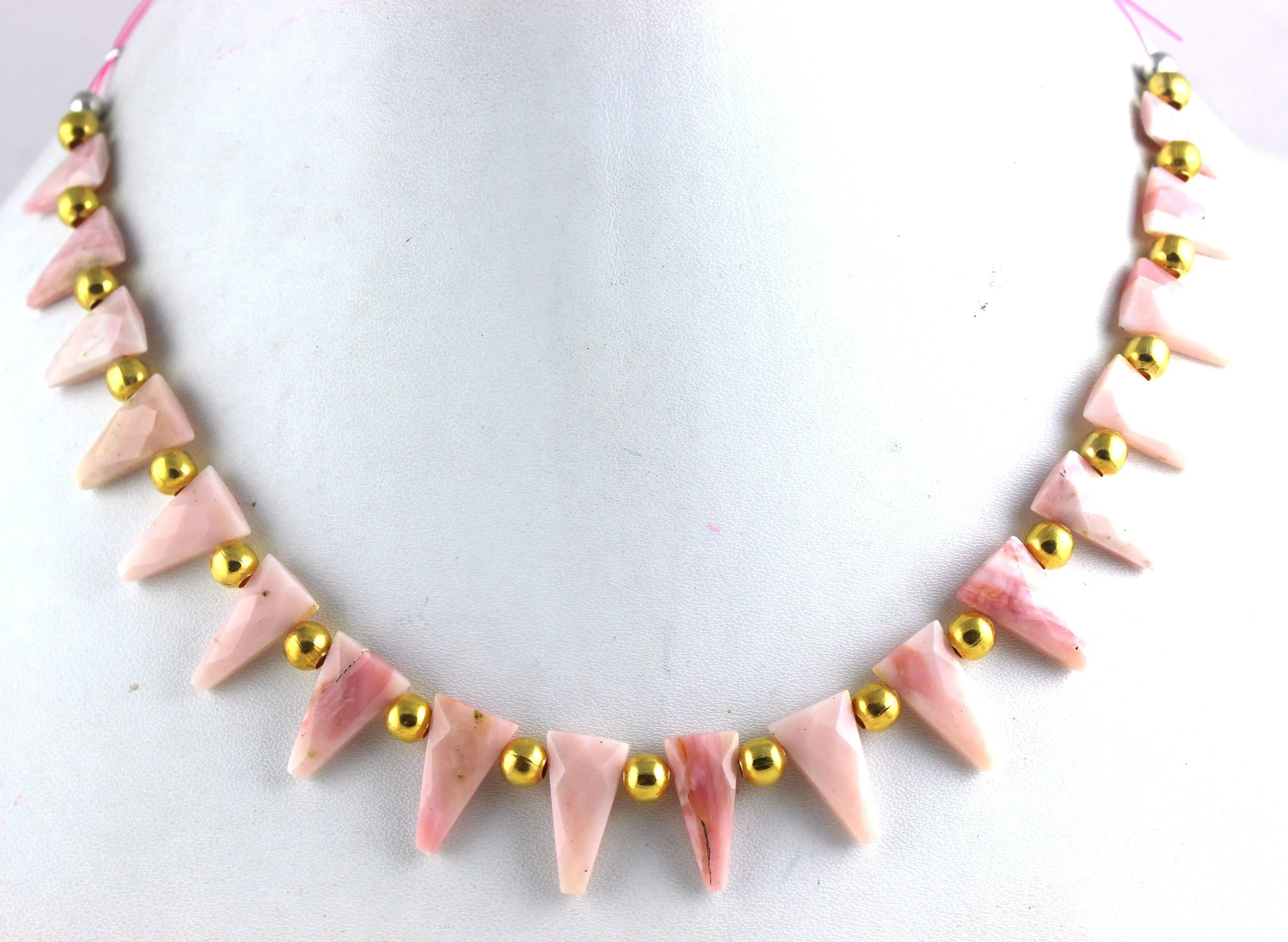 Best Quality Faceted Triangle Shape Natural Pink Opal Briolette Beads Gemstone For Jewelry Wholesale Manufracture