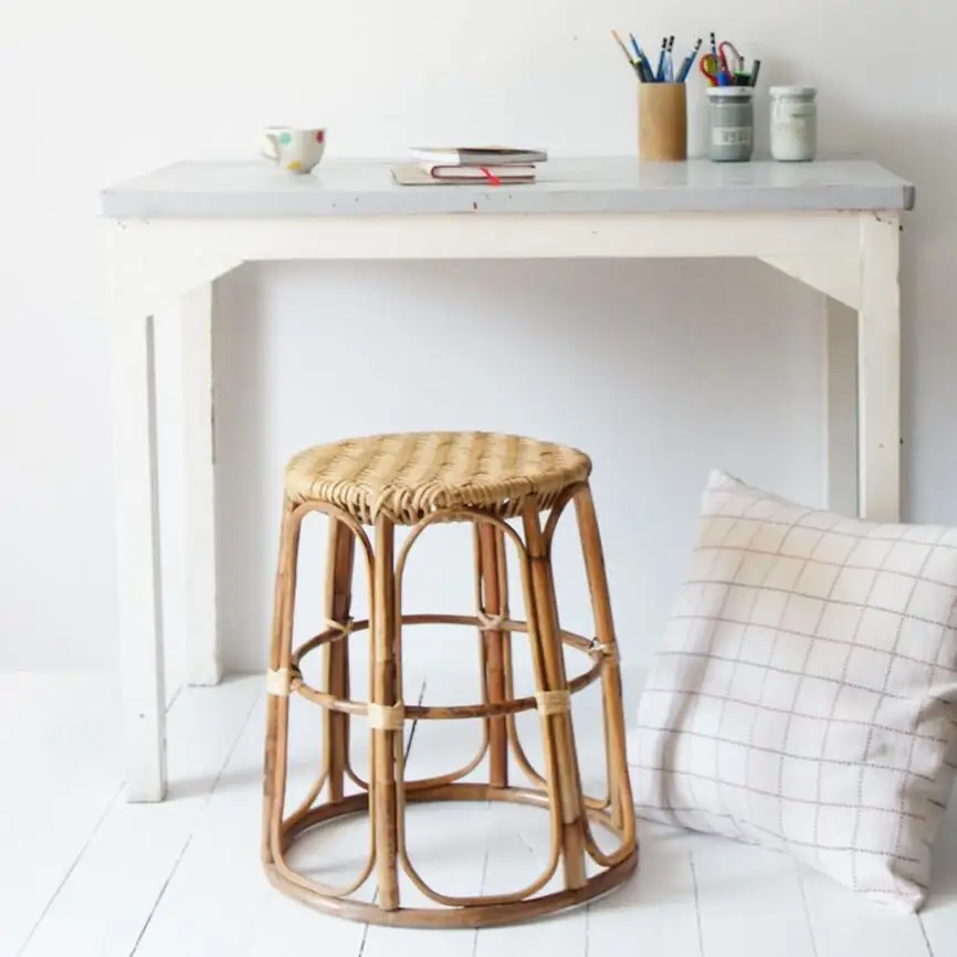 Eco-friendly natural and durable rattan stool, perfect for living room