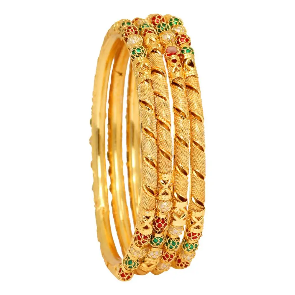 Latest Exclusive DesIgner Light Weight with Colorful Gold Bangles in all sizes Collection For Women And Girls 2022