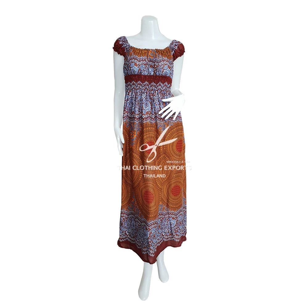 Flower Rose Printed Long Dresses, Maxi Dresses, Beach Dresses