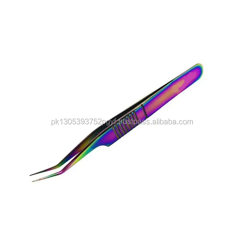 Multicolor quality tweezers 15 degree slightly curved Eyelash Extension Tweezers